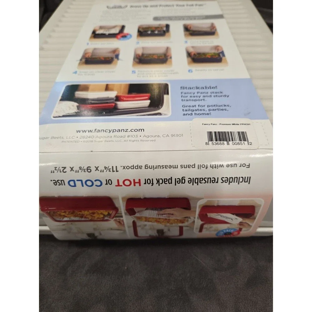 Fancy PANZ Premium White Aluminum Foil Pan Carrier Lid Hot Cold Pack BPA Free US